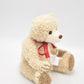 Hermann Cream and Brown Mohair Teddy Bear with Red Bow