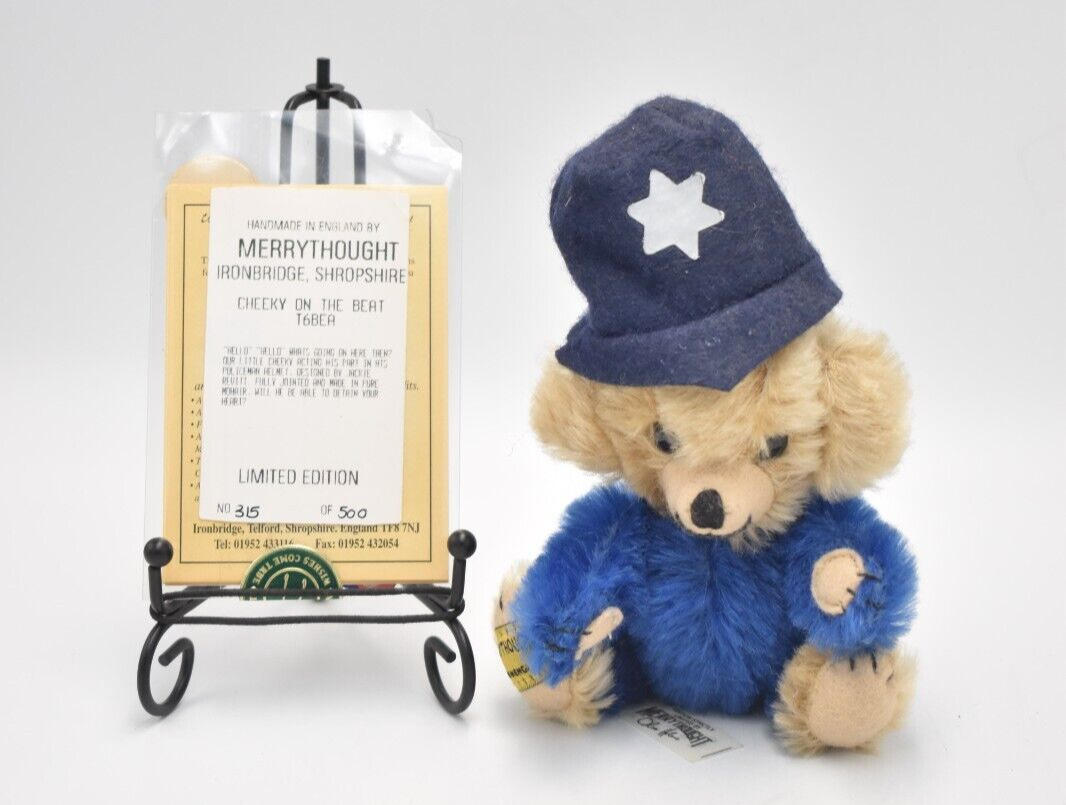 Merrythought Cheeky On The Beat Police Teddy Bear Limited Edition Retired Tagged