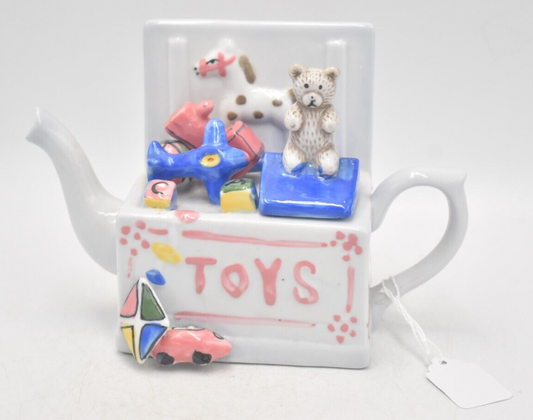 Vintage Toy Box Teapot Novelty Decorative Collectible