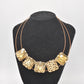 Vintage Retro Choker Necklace with Animal Print Pendants Costume Jewellery