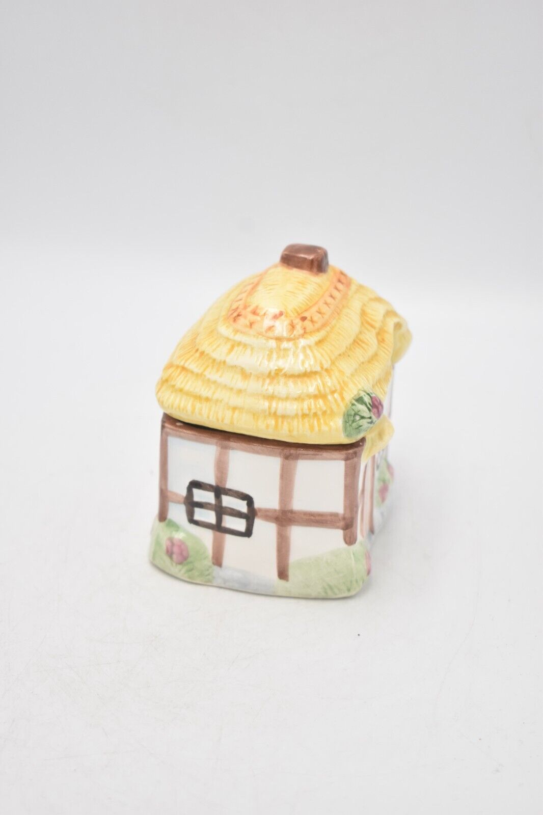 Vintage Ceramic Cottage Sugar Pot Hand Painted Novelty Decorative Collectible