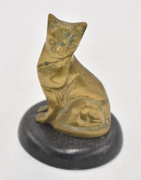 Vintage Brass Siamese Cat Figurine Statue Ornament