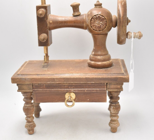 Vintage Wooden Toy Sewing Machine Display Piece