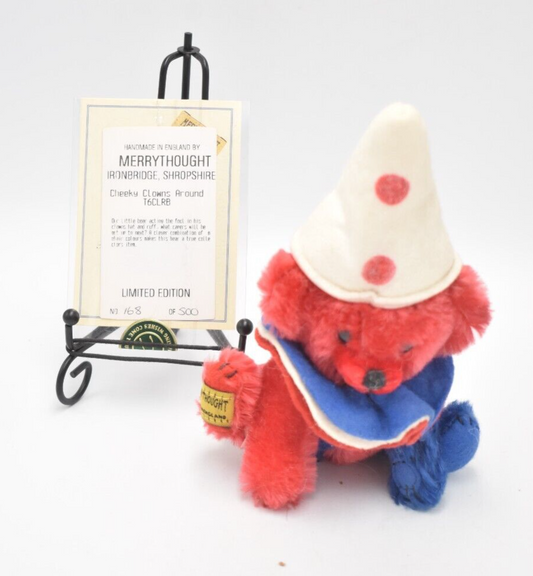 Merrythought Cheeky Clowns Around Teddy Bear Limited Edition Retired Tagged