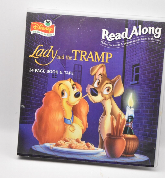 Disney Music Stories Lady & The Tramp Read Along Book & Audio Cassette Tape 97