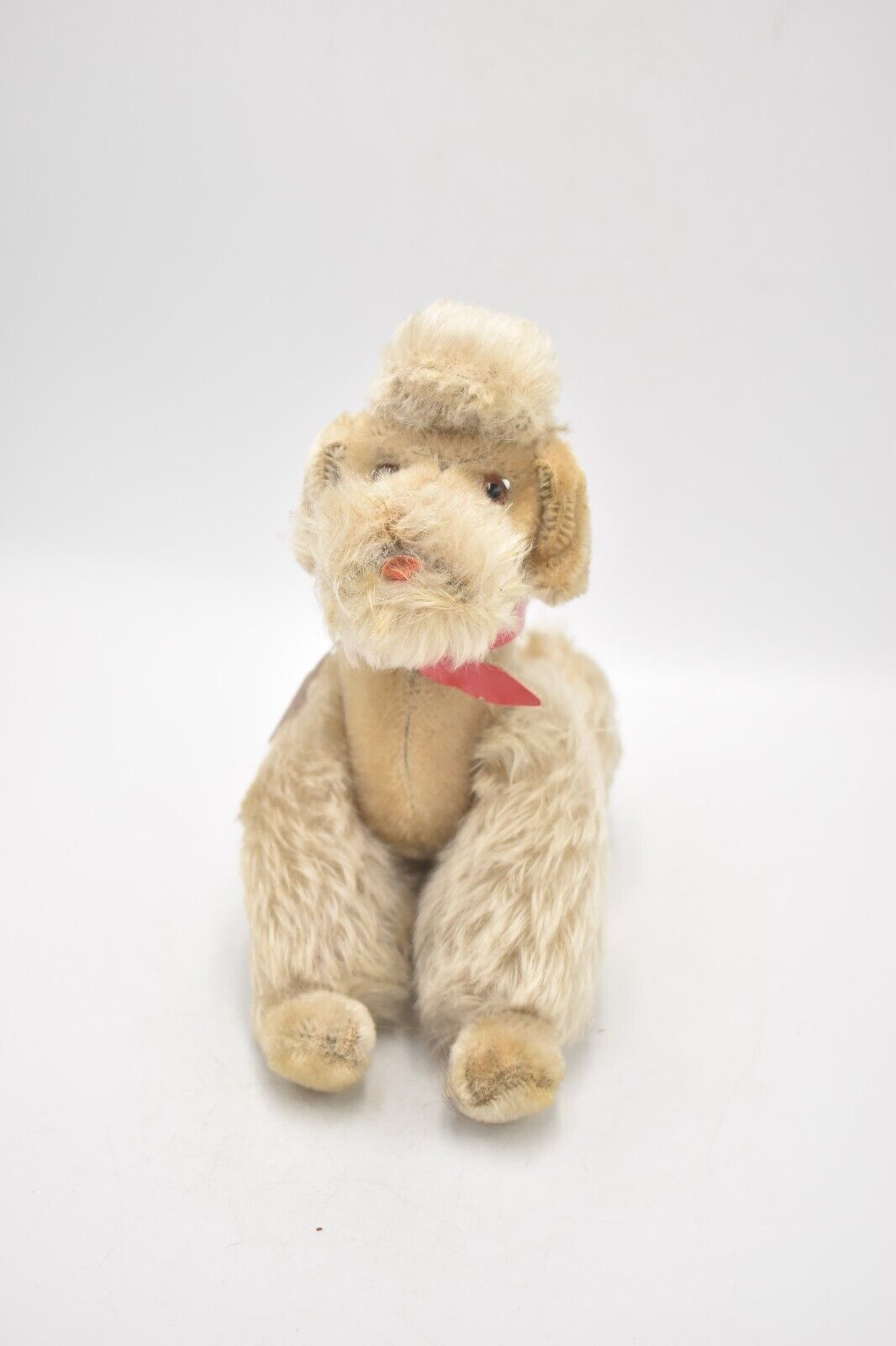 Vintage Hermann Poodle Dog Mohair Jointed, Glass Eyes