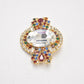 Vintage Brooch Gold Tone Rhinestone Ladies Brooch Women's Brooch