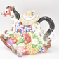 Vintage Fitz & Floyd Omnibus Countryside Rocking Horse Teapot Decorative