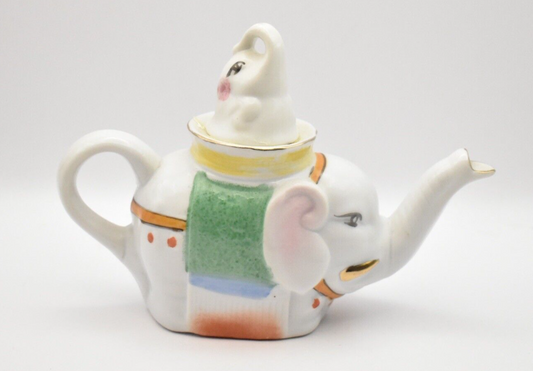 Vintage Novelty Handpainted Elephant Teapot Collectible Decorative