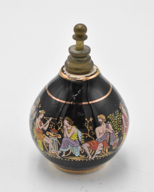 Vintage Painted Enamel Solid Small Decorative Perfume Bottle Greek Mythology