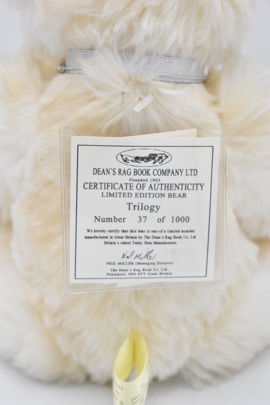 Deans Rag Book Co Trilogy Teddy Bear Retired & Tagged