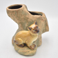 Vintage Siamese Cat Vase Ceramic