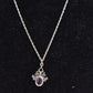 Vintage Sterling Silver & Amethyst Pendant Necklace 42cm