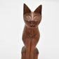 Vintage Hand Carved Wooden Cat Figurine Statue Ornament