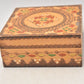 Vintage Bulgarian Hand Painted Pyrographed Jewellery Box, Trinket Box