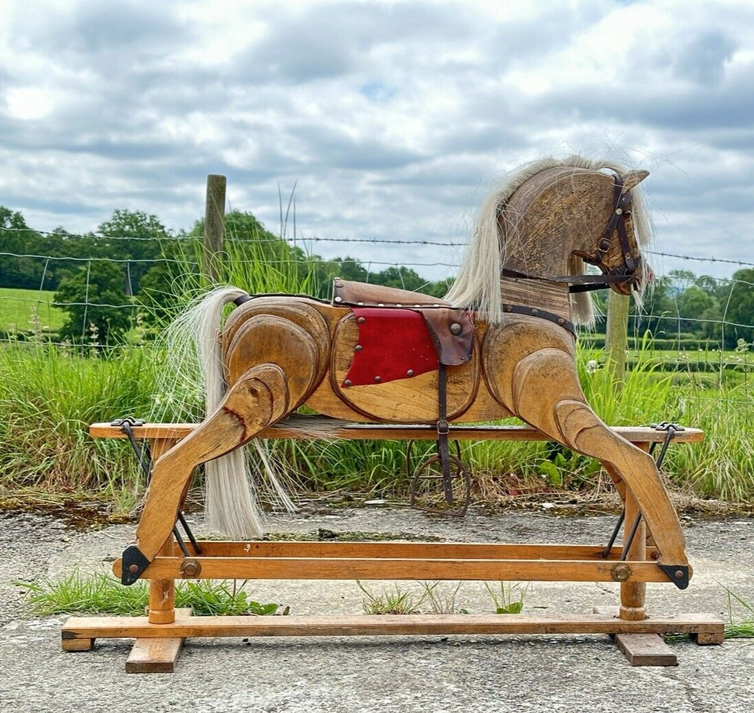 Vintage Children's Wooden Rocking Horse