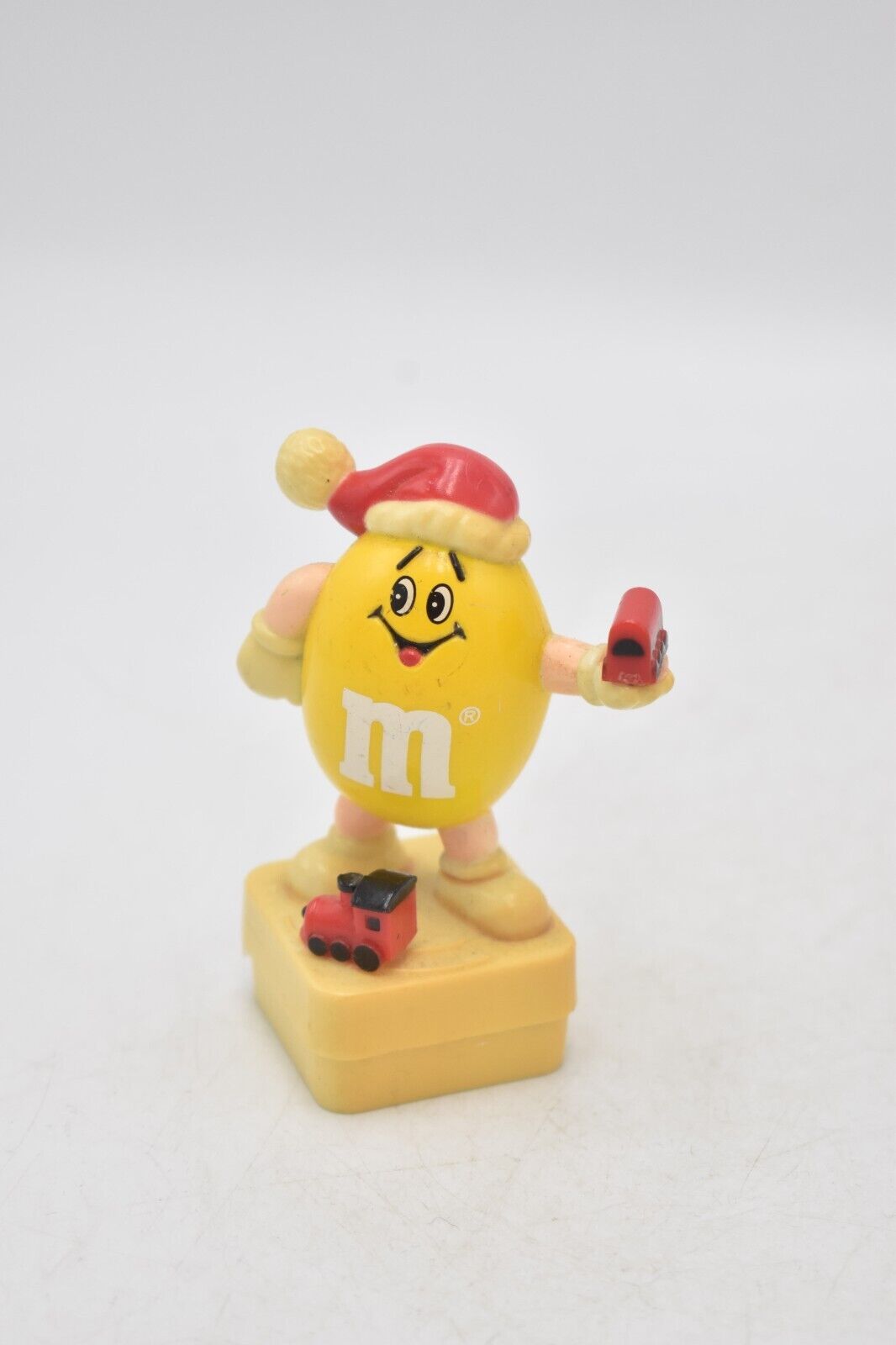 M&M's Yellow Peanut Character Christmas Train Cake Topper 1993