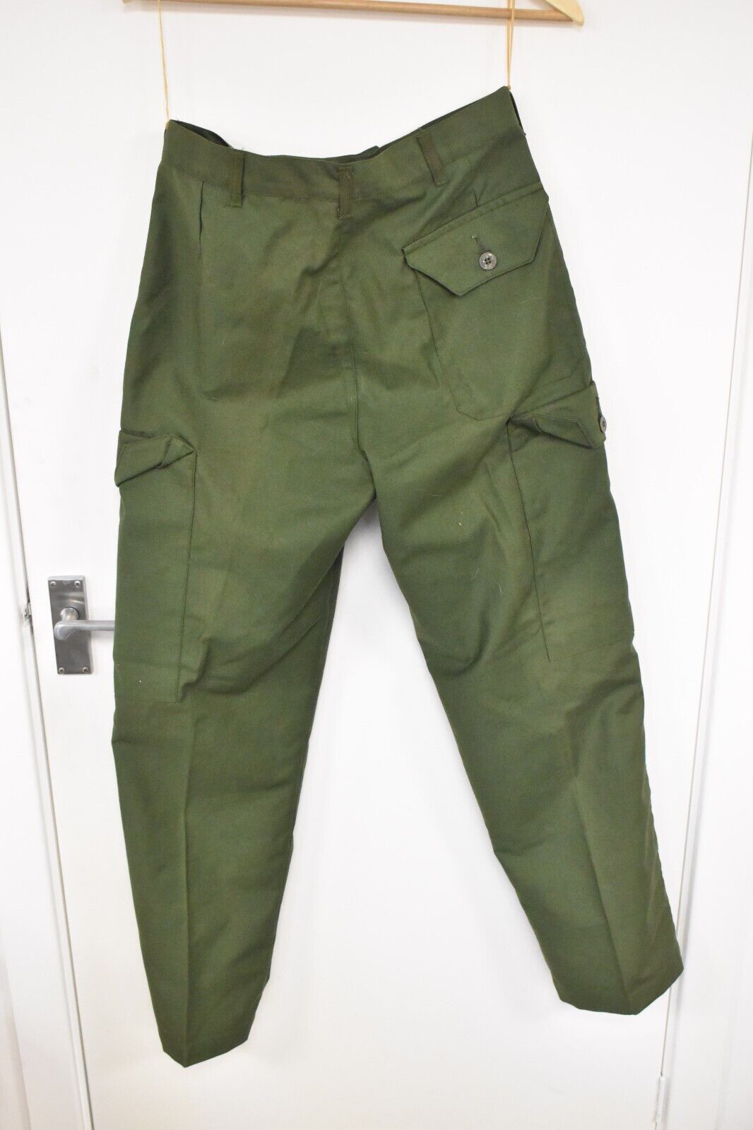 Vintage Swedish Army Olive Green Combat Trousers – Dated 1976, W30" L32"