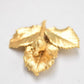 Vintage Modernist Denmark Flora Danica Rosebud Brooch with 24K Gold Plate