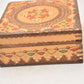 Vintage Bulgarian Hand Painted Pyrographed Jewellery Box, Trinket Box