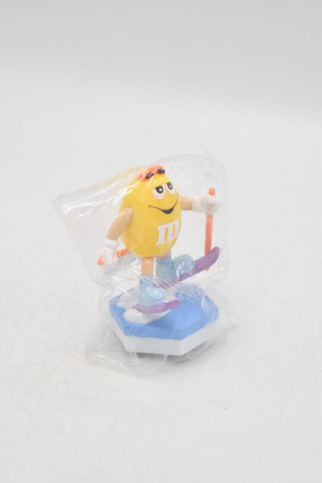 M&M's Yellow Peanut Character Skier Cake Topper Sealed