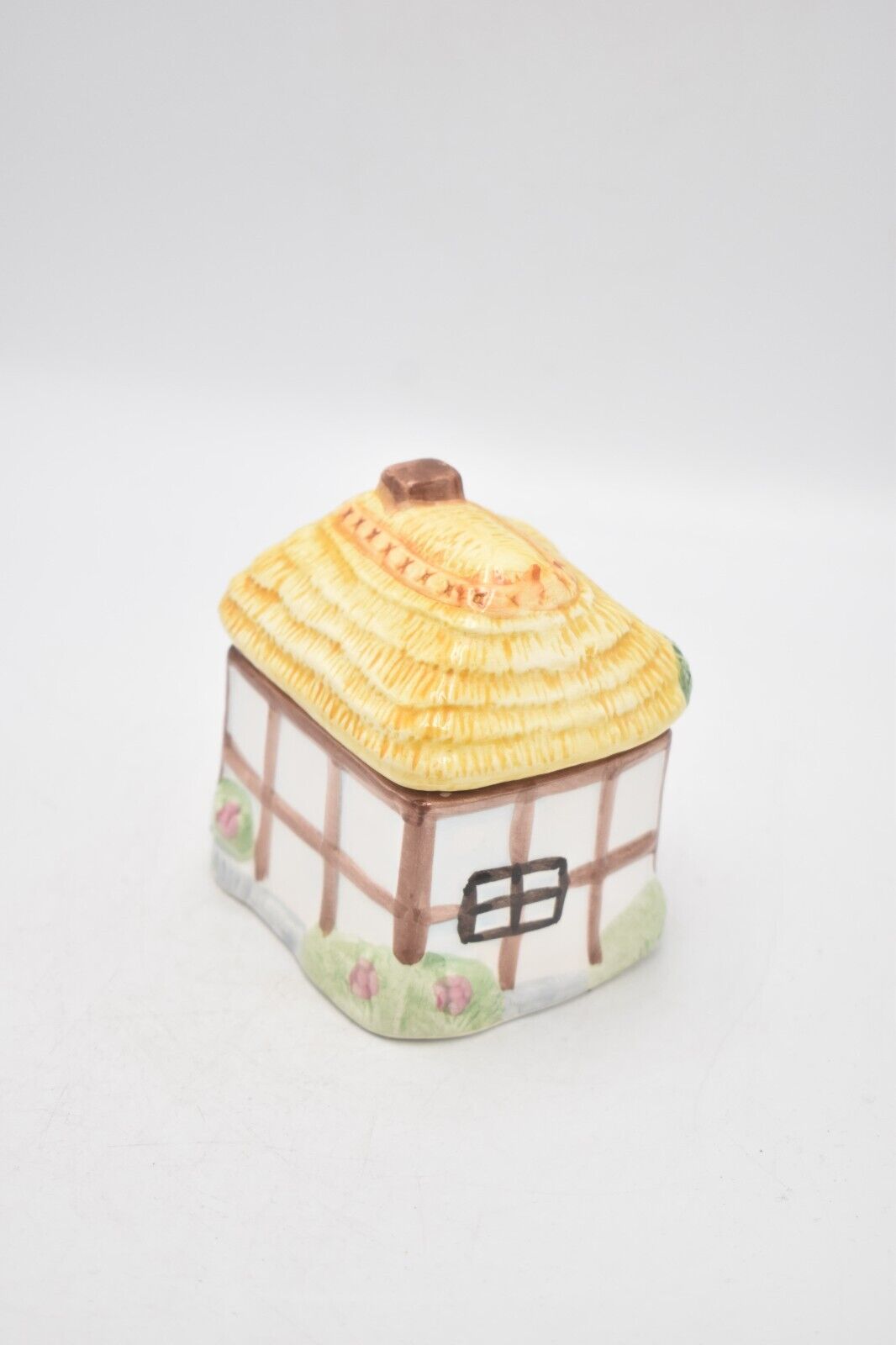 Vintage Ceramic Cottage Sugar Pot Hand Painted Novelty Decorative Collectible