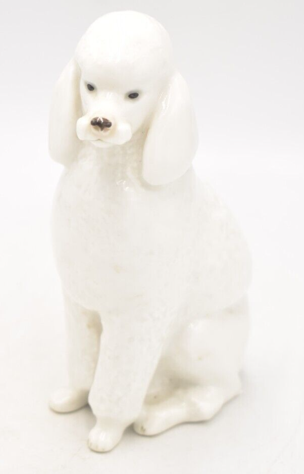 Vintage Lomonosov Poodle Dog Figurine, Statue, Ornament Made in USSR 1970s