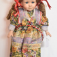 Vintage Porcelain Doll Hula Hooping Blonde Hair, Blue Eyes and Floral Dress