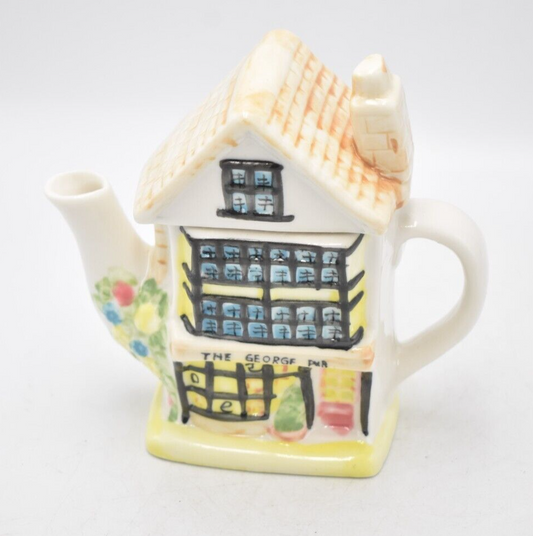 Vintage Ceramic The George Pub Teapot Novelty Decorative Collectible