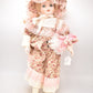 Vintage Porcelain Doll and Baby Doll Blonde Hair, Blue Eyes and Pink Dress