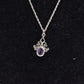 Vintage Sterling Silver & Amethyst Pendant Necklace 42cm