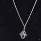 Vintage Sterling Silver & Amethyst Pendant Necklace 42cm