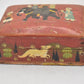 Vintage Handmade Wooden Box with Elephant Scene Storage Box/ Trinket Box