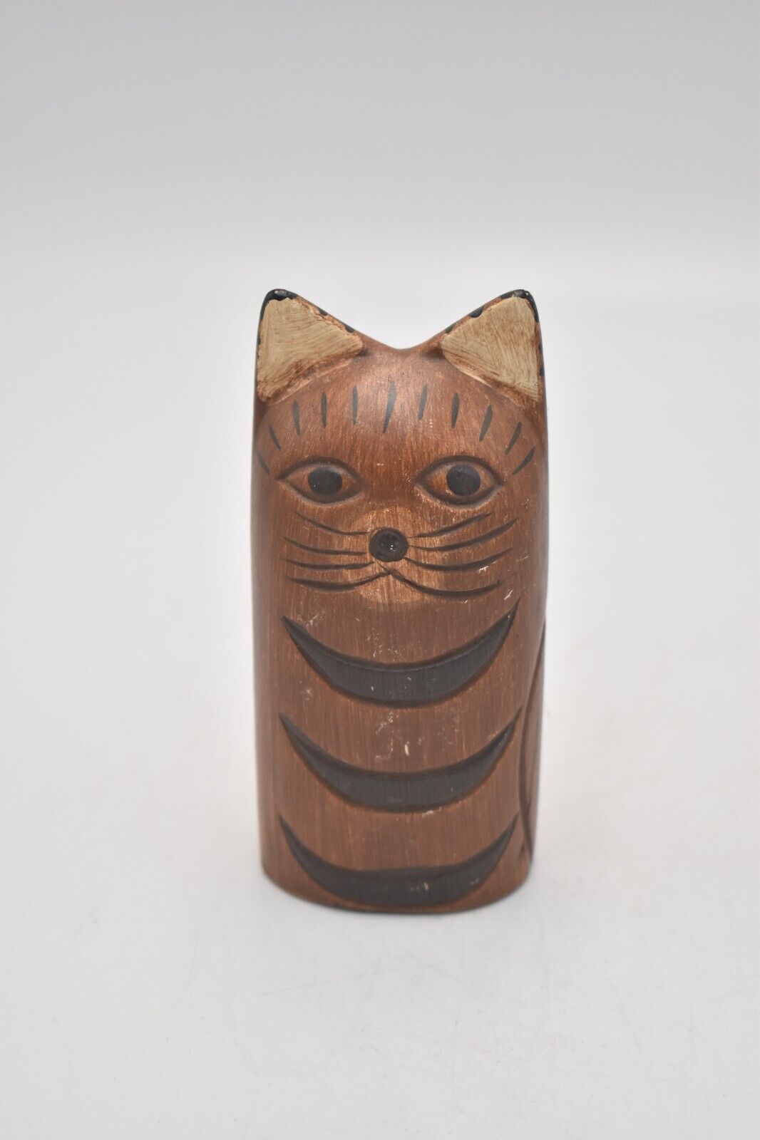 Vintage Brown Character Cat Figurine Statue Ornament