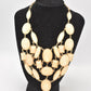 Vintage Equip Oversized Choker Necklace Cream and Gold Tone Statement Piece