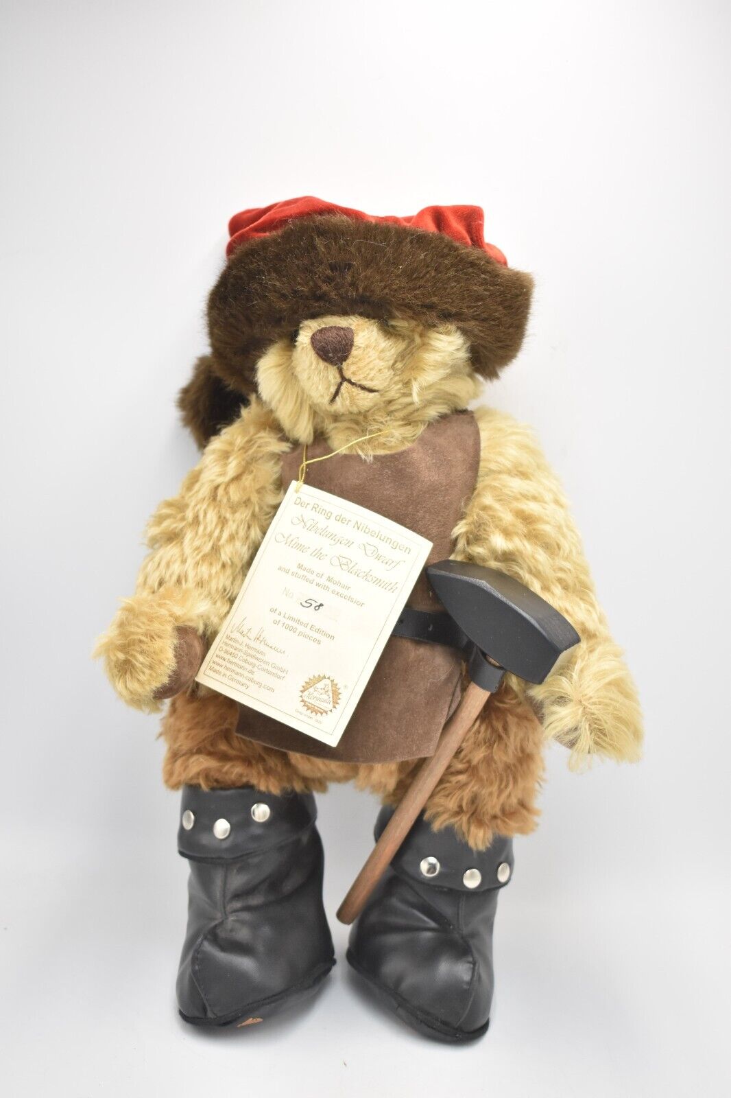 Hermann Teddy Bear Golden Mohair Nibelungen Dwarf Mime The Blacksmith Retired