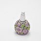 Vintage Glass Perfume Bottle with Enamel Floral Design