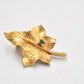 Vintage 14ct Gold Plated Leaf with Green Elbaite Stone Brooch