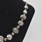 Vintage Retro Oversized Grey & Silver Tone Beaded Necklace Costume Jewellery