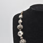 Vintage Retro Oversized Grey & Silver Tone Beaded Necklace Costume Jewellery