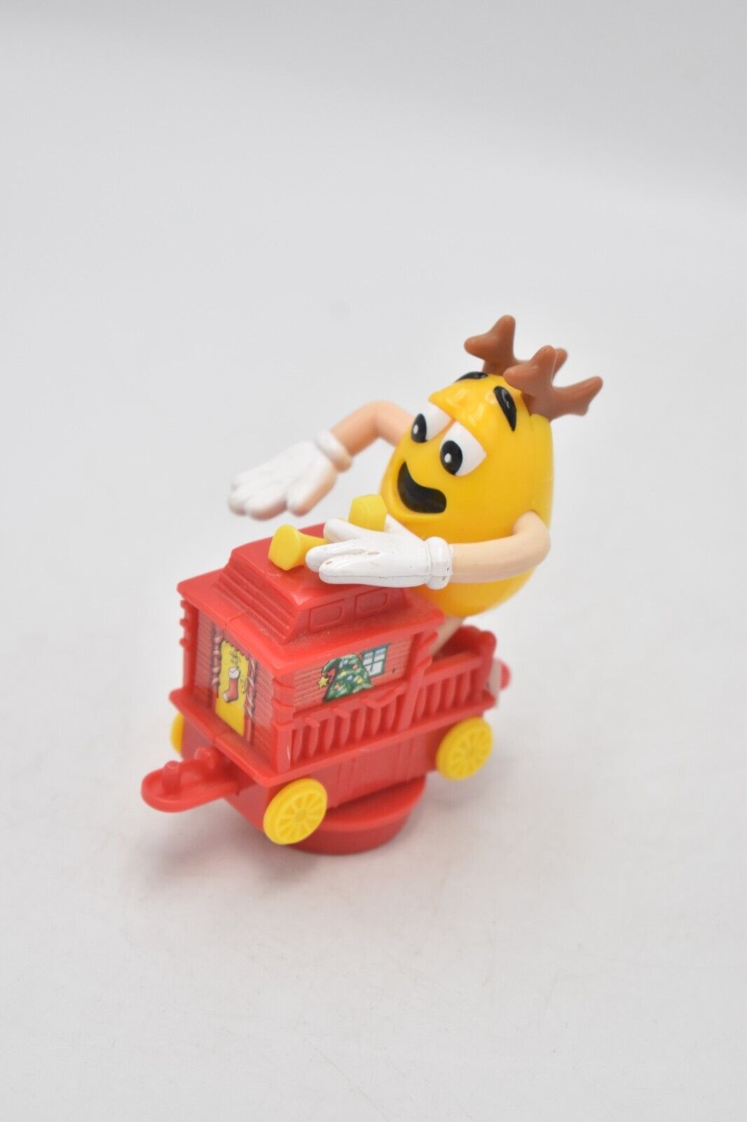 M&M's Yellow Character Reindeer on a Christmas Train Cake Topper 2005