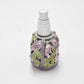 Vintage Glass Perfume Bottle with Enamel Floral Design