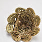 Vintage 1970s Gold Tone Faux Pearl Floral Filigree Brooch Pin