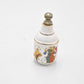 Vintage Hand Painted Enamel Decorative Perfume Bottle Greek Mythology White