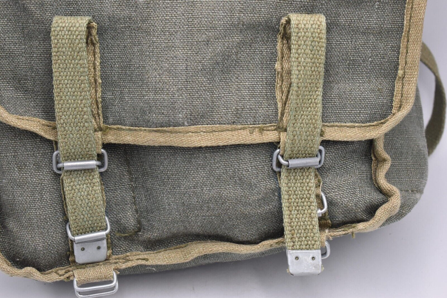 Vintage 80's Polish Army Canvas Webbing Bread Bag – Military Satchel Haversack