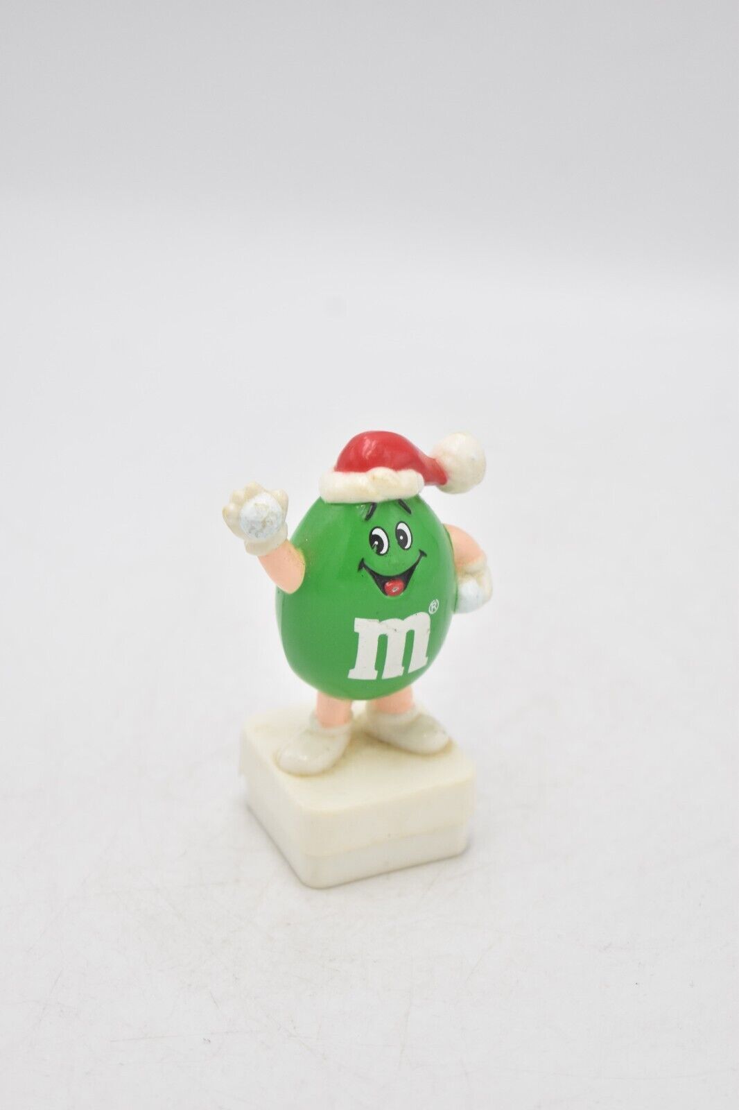 M&M's Green Peanut Character Snowball Throwing Cake Topper 1992