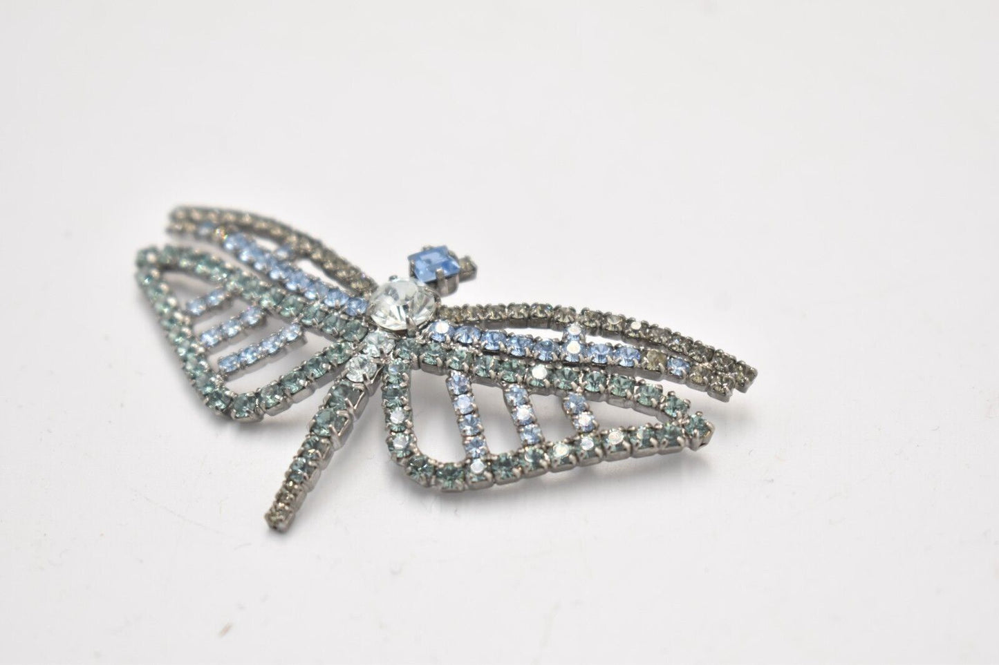 Vintage Dragonfly Brooch Blue Rhinestone Ladies Brooch Women's Brooch