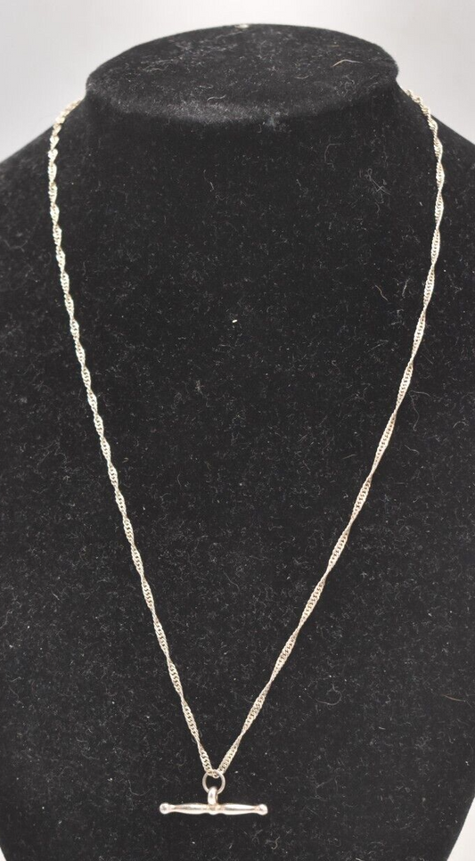 Vintage Sterling Silver 925 Necklace and Pendant 23.5cm