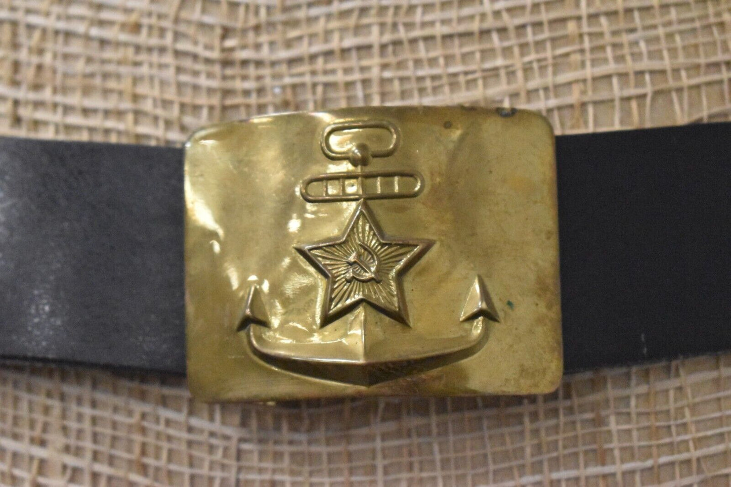 Original Russian Soviet Naval Navy Military Sailor's Belt Buckle Belt USSR Marin