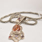 Vintage Surati Sterling Silver 925 Necklace with Amber Stone in Silver Setting